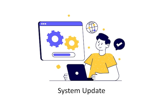 Vector system update flat style design vector illustration stock illustration