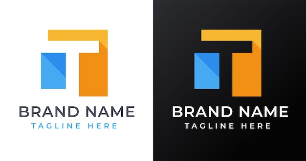 T Letter Logo Design with Abstract Square Shape Style