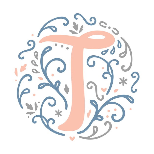 T Letter Monogram Design