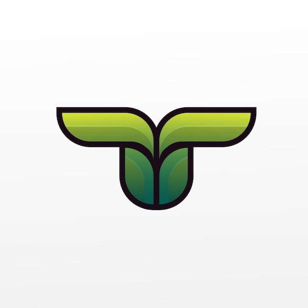 T logo leaf design