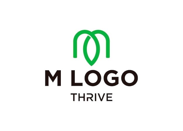 T and M logo design nature with leaf concept thrive symbol