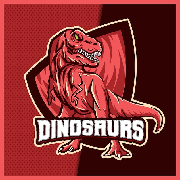 T-rex dinosaurs mascot esport logo design