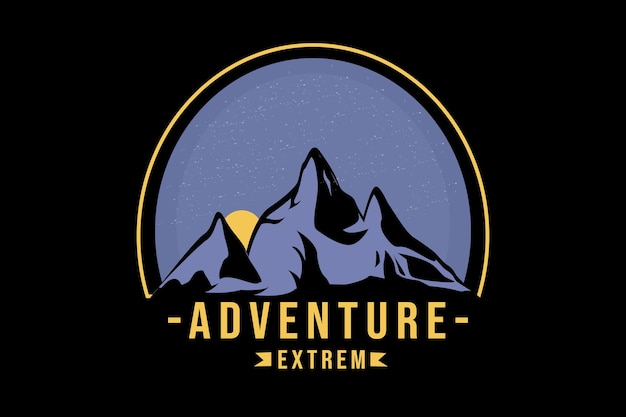 T-shirt adventure extreme color purple and yellow