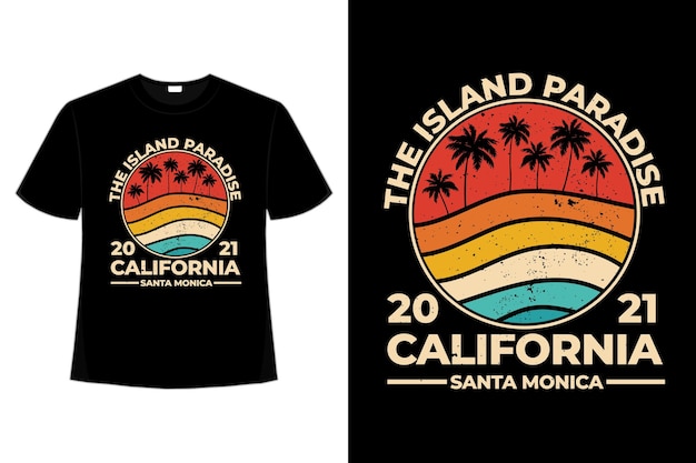 T-shirt california beach island paradise retro style