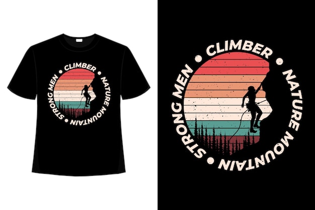 T-shirt climber nature mountain retro style