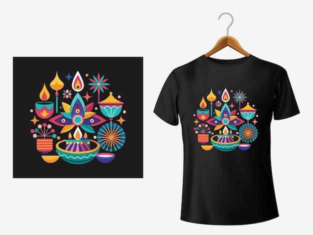 Vector t shirt design for diwali festival