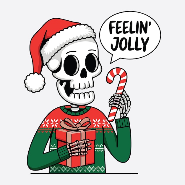 T Shirt Design Funny Christmas Skeleton Design