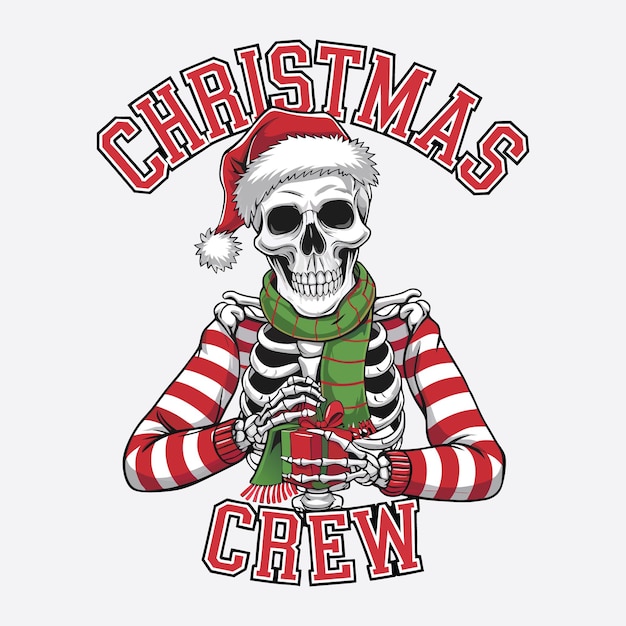 T Shirt Design Funny Christmas Skeleton Design