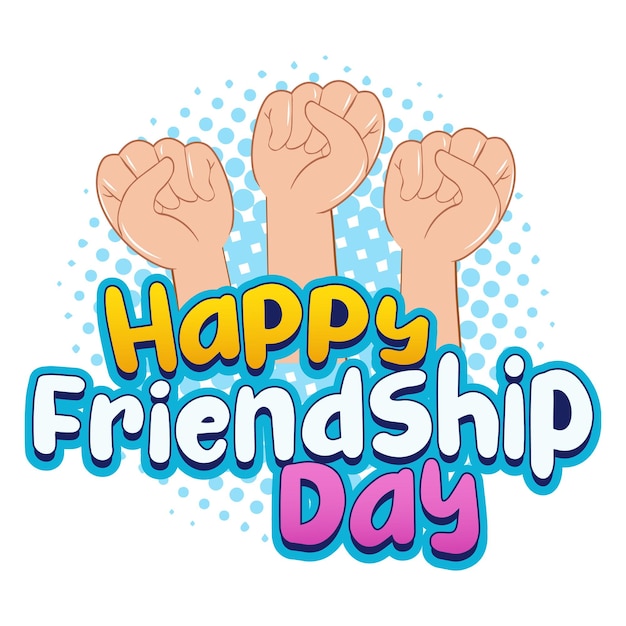 T shirt design for happy friendship day with hands in the ai