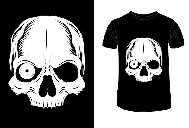 T shirt design skull eyes vector illustration