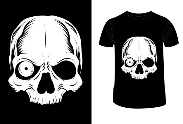 Vector t shirt design skull eyes vector illustration