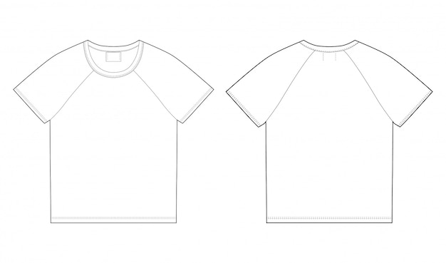 T-shirt design template. Front and back