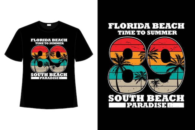 T-shirt design of typography summer beach paradise in retro style