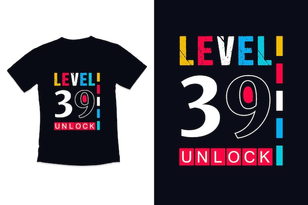 T shirt design vintage gamer with level 39 birthday gaming tshirt design