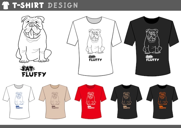 t shirt design with bulldog