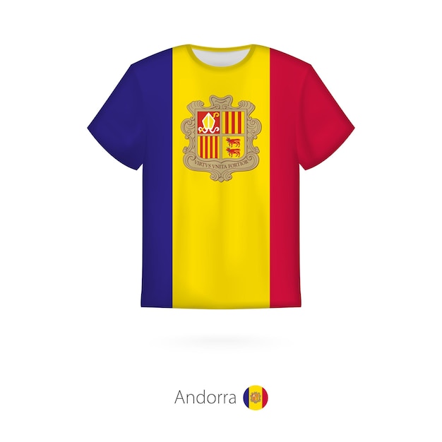 T-shirt design with flag of Andorra. T-shirt vector template.