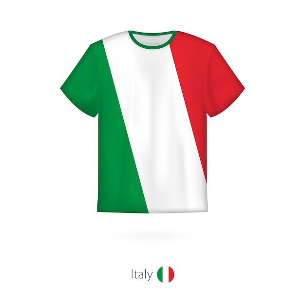 T-shirt design with flag of Italy. T-shirt vector template.