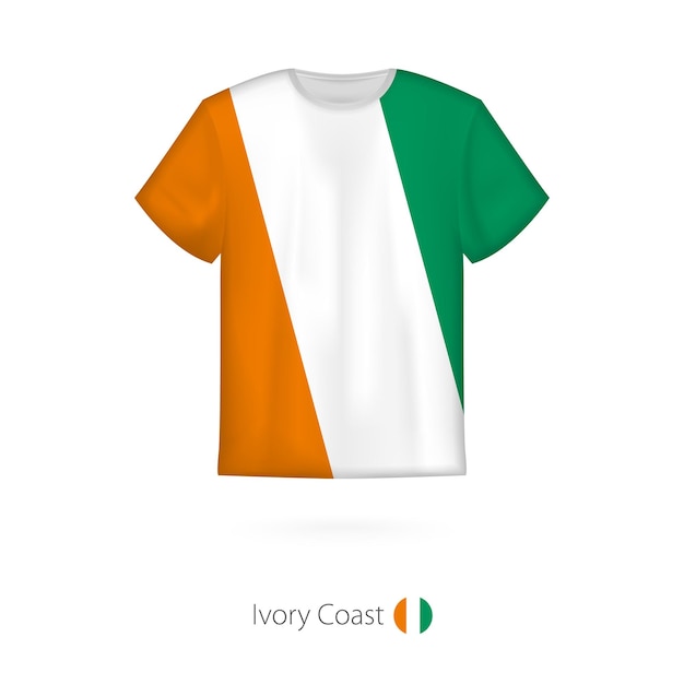 T-shirt design with flag of Ivory Coast. T-shirt vector template.