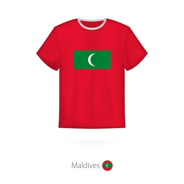 T-shirt design with flag of Maldives.