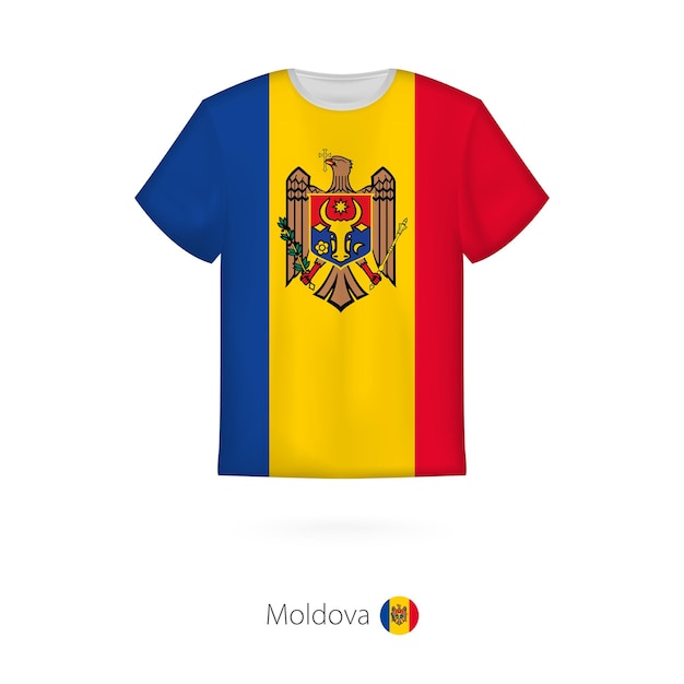 T-shirt design with flag of Moldova. T-shirt vector template.