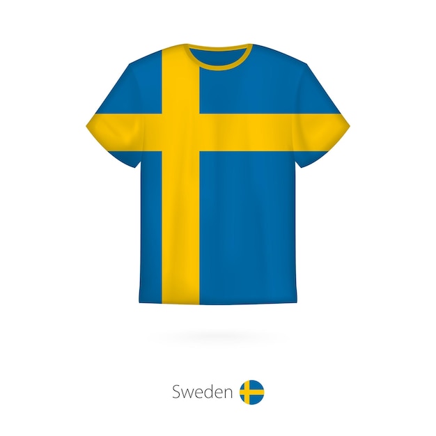 T-shirt design with flag of Sweden. T-shirt vector template.