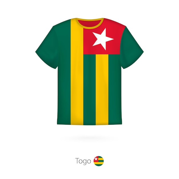 T-shirt design with flag of Togo. T-shirt vector template.