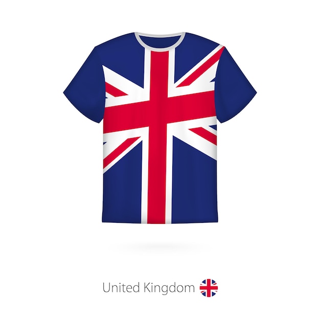 T-shirt design with flag of United Kingdom. T-shirt vector template.