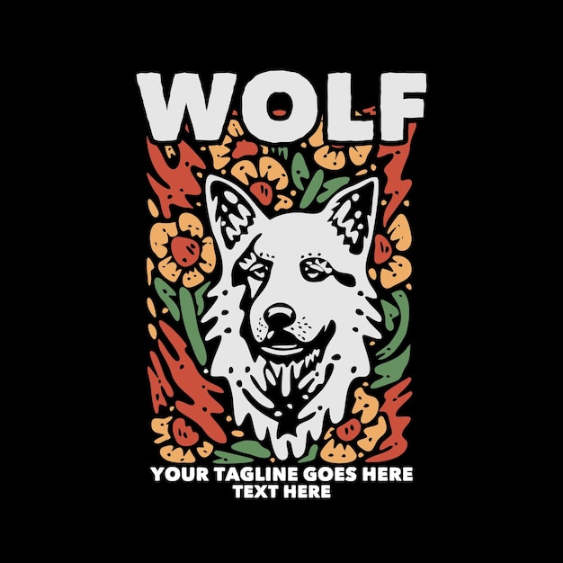 T shirt design wolf