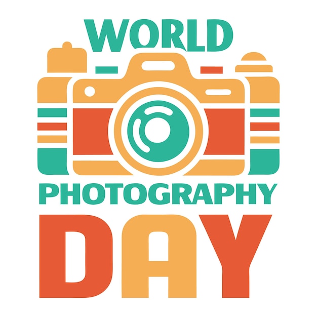 t shirt design for world photography day style of colorfull