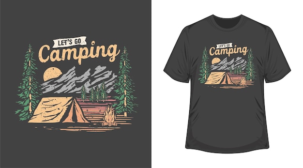 T shirt graphic illustration colorfull print poster design outdoor adventure camping hunting fishing