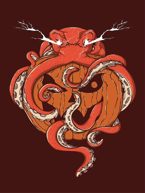 T shirt Octopus and Pumkin monsters