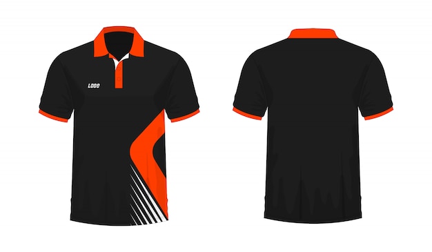 T-shirt Polo orange and black t illustration 