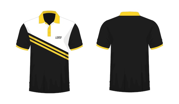 T-shirt Polo yellow and black template for design on white background. Vector illustration eps 10.