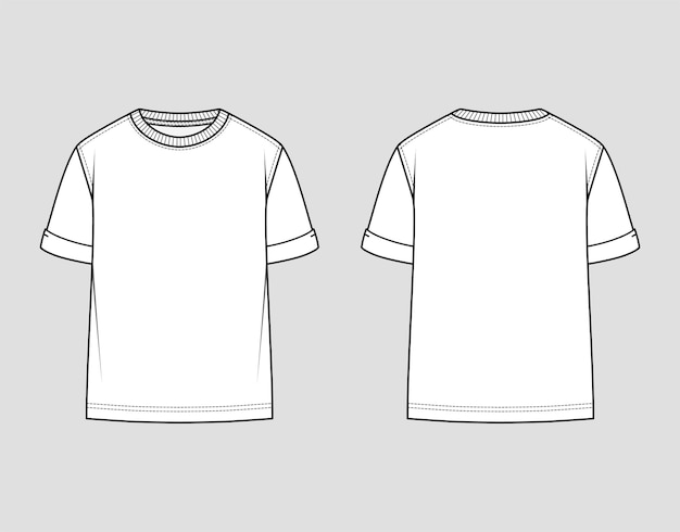 T-shirt round neck. Oversize fit, rolled up sleeve.