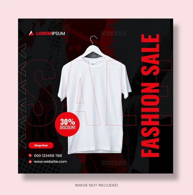 T shirt sale for social media Instagram post or square flyer banner template