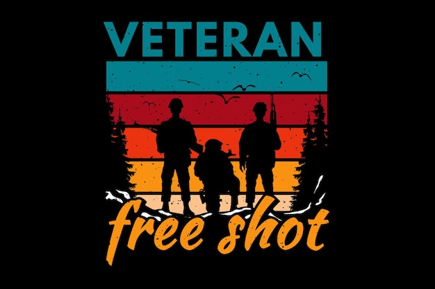 T-shirt soldier veteran free shot typography retro vintage illustration