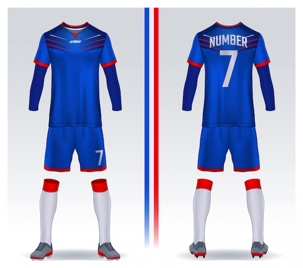 t-shirt sport design template, Soccer jersey for football club. uniform front and back view.