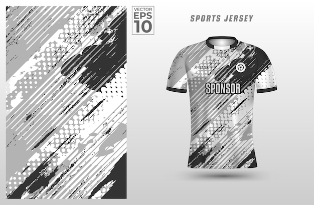 T shirt sport design template with abstract line halftone pattern for soccer jersey