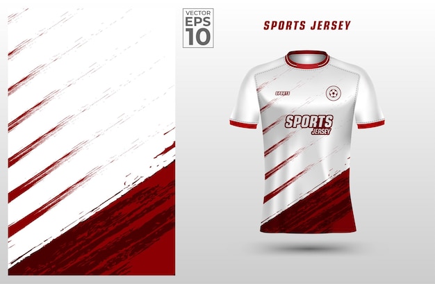 T-shirt sport design template with red abstract grunge pattern