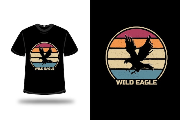 T-shirt wild eagle on red orange and green