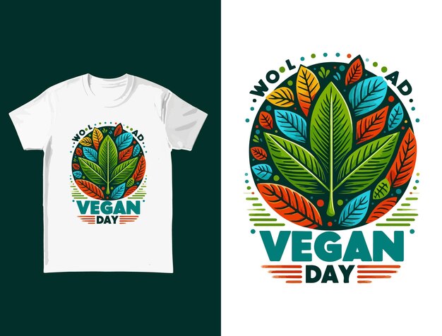 Vector a t shirt with a t shirt that says vegan day day