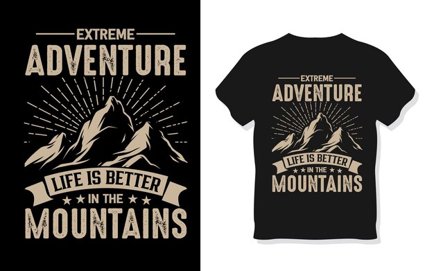 Vector t - shirt with the title'extreme adventure '