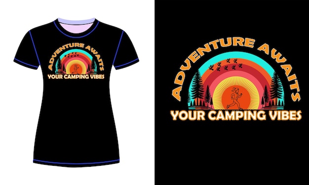 Vector a t - shirt with the words adventure camp on it