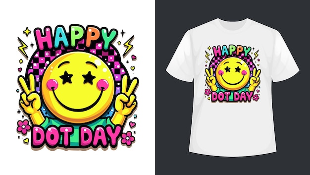 Vector a t shirt with the words happy dot day on it