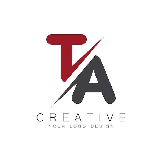 TA initial monogram with letter creative logo