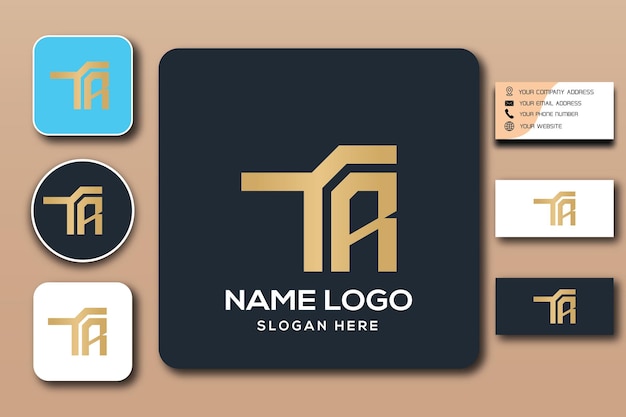 TA monogram logo template color editable