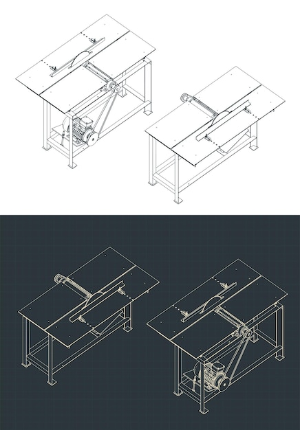 Table Cutting Machine Isometric Drawings