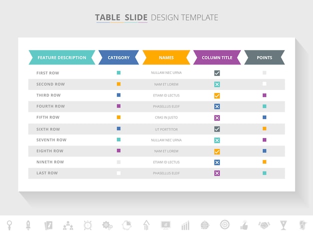 Vector table infographic template