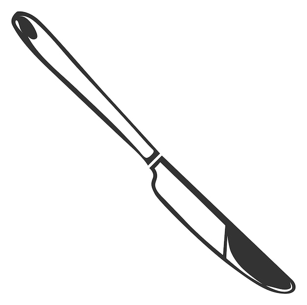 Table knife black icon Dinner cutlery symbol