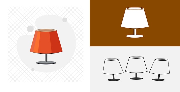 Table lamp isolated vector icon Appliances table lamp design element